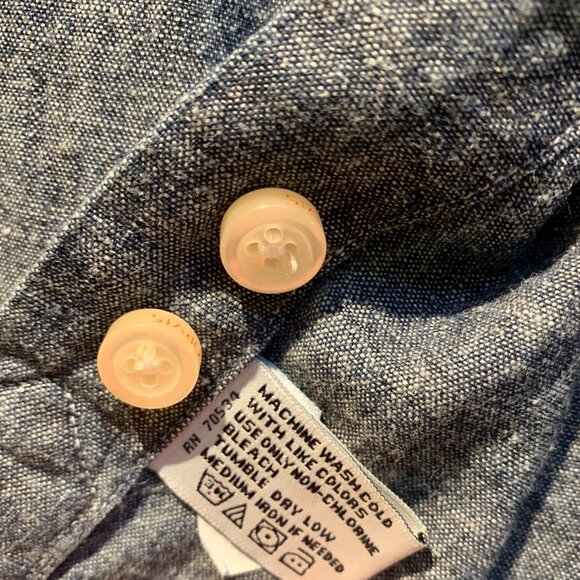 ORVIS Denim Shirt, NEVER WORN, Long-Sleeve Button-Down, Hemp/Cotton, Medium - Picture 5 of 6